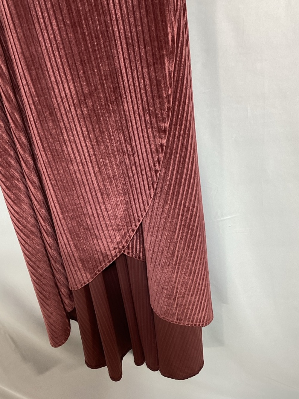 NWT Baltic Born Burgundy Ribbed Velvet Wrap Maxi Dress - Picture 8 of 11